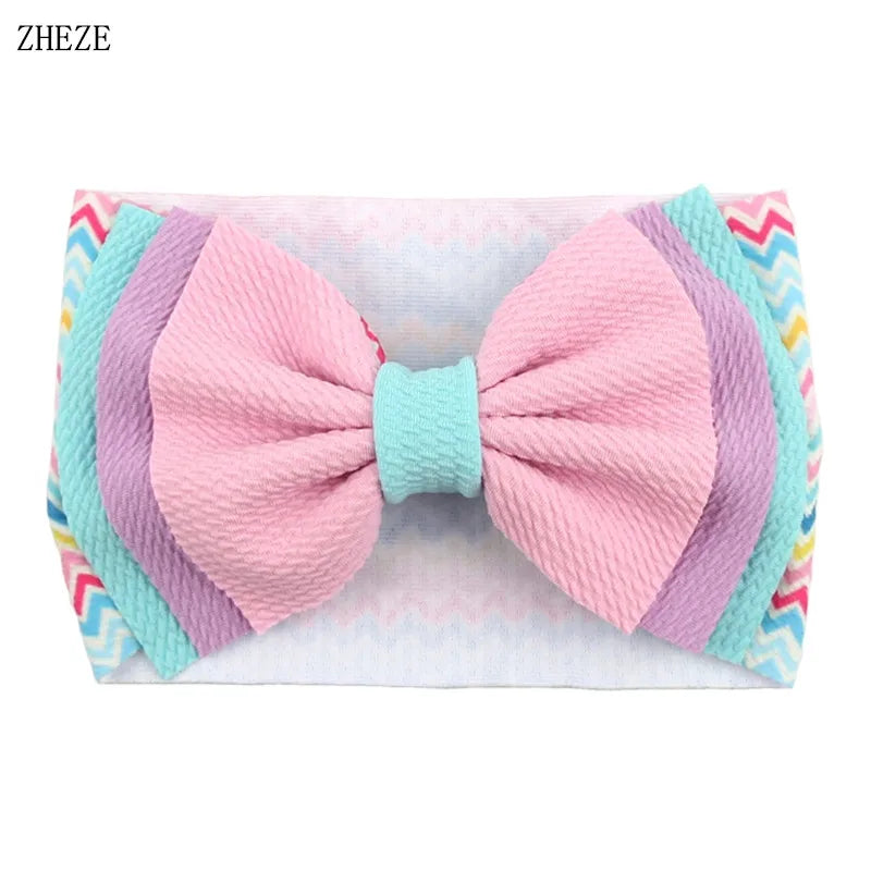 Cute 7" Double Layer Hair Bow Headband for Baby Girls