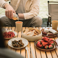Camping Dinner Set Portable Plates Bowls & Cutlery