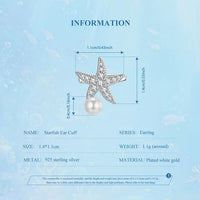 Bamoer 925 Silver Mermaid & Starfish Ocean Hoop Earrings