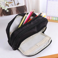 Black to School Large Capacity Pencil Bag Aesthetic Simple School Cases Large Capacity Pen Case School Students Supplies