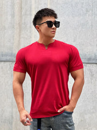 Men’s Slim Fit V-Neck T-Shirt – Summer Cotton Gym Tee