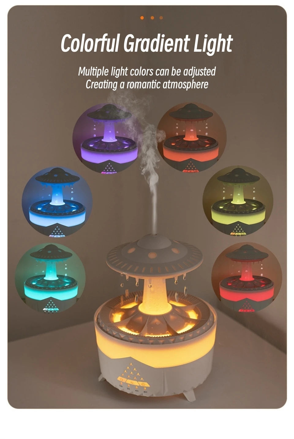 UFO Raindrop Remote Control Aroma Diffuser Electric Ultrasonic Air Humidifier Creative Water Drop Home Essential Oil Diffuser