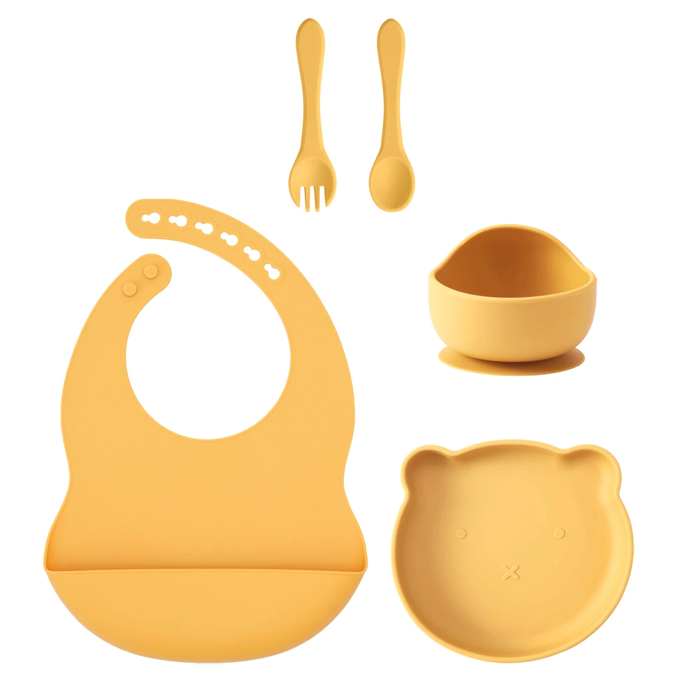 Kids 5PCS Silicone Feeding Set – BPA Free Dinnerware
