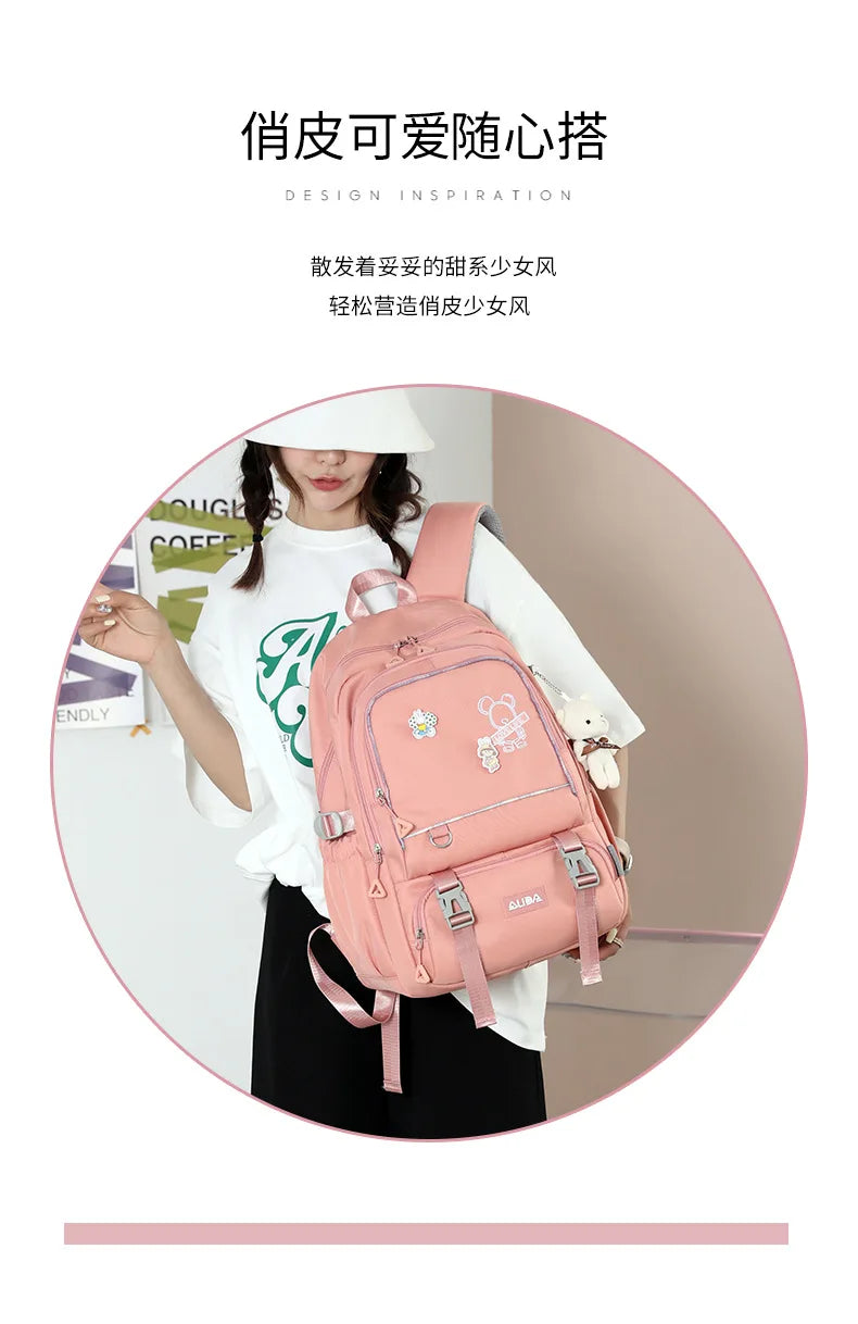Children School Bags For Girls Large Schoolbag Kawaii Primary School Backpack Kids Book Bag Waterproof Laptop Travel Rucksack