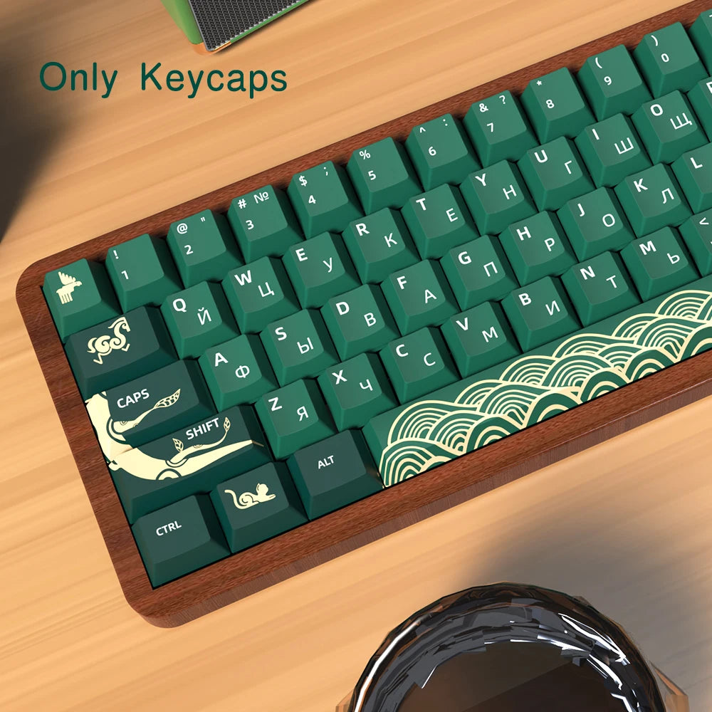 Animal Forest Green Cherry Profile Keycap Set ISO Layout
