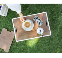 Large Folding Camping Storage Box with Wooden Lid