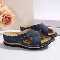 Women’s Wedge Sandals – Retro Slip-On Casual Shoes