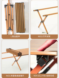 Camping Folding Table Portable Parasol Table