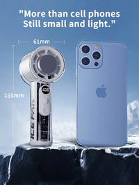 Turbos Chilled Ice Sensation Cold Fan 3000mAh Rechargeable Mini Turbos Fan 100 Speeds Outdoor Protable Handheld Air Cooling Fan