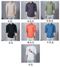 Men’s Mandarin Collar Long Sleeve T-Shirt