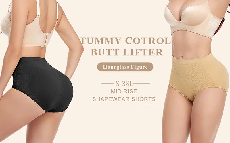 Women Shapewear Waist Trainer Seamless Butt Lifter Padded Butt Hip Enhancer Body Shaper Brief Panties Underwear Tummy Control