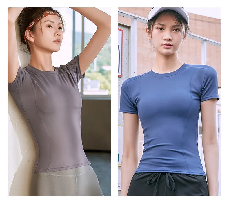 Women’s V-Neck Sports T-Shirt – Quick-Dry Activewear Top