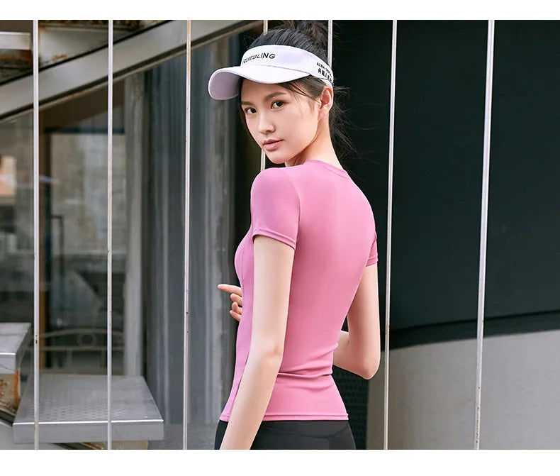 Women’s V-Neck Sports T-Shirt – Quick-Dry Activewear Top