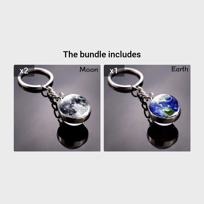 Solar System Planets Keychain - Metal Moon Phase Charm with 8 Planet Designs, Celestial-Themed Gift for Anniversaries, Keys, Wallets & Bags, Celestial Keychain | Metallic Finish | Metal Construction