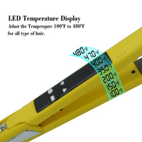 Professional Titanium Hair Straightener with Digital Display - Dual Voltage 110V-220V, 70W High-Power, Ergonomic Design & Adjustable Heat Settings for Men & Women, Hair Styling Tool, Sleek Styling Appliance, Adjustable Heat S