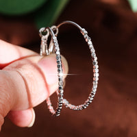 Cubic Beads Hoop Earrings – Elegant Gold-Plated Jewelry