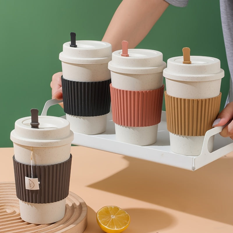 Travel Mug: Reusable Portable Coffee Cup/Wheat Straw Fiber Plastic Cup For Restaurants/cafes Eid Al-Adha Mubarak