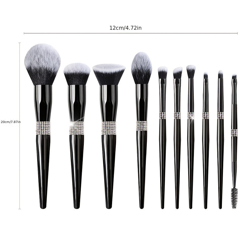 Makeup Brush Set – 10pcs Synthetic Nylon