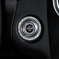 Zinc Alloy Ignition Button Cover with Sparkle Effect - "START STOP" Design, Plated, Easy Installation, Fits Most Vehicles, Ignition System Upgrade | Sparkling Button Cover | Glossy Finis