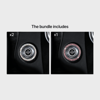 Zinc Alloy Ignition Button Cover with Sparkle Effect - "START STOP" Design, Plated, Easy Installation, Fits Most Vehicles, Ignition System Upgrade | Sparkling Button Cover | Glossy Finis