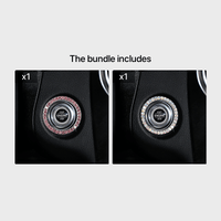 Zinc Alloy Ignition Button Cover with Sparkle Effect - "START STOP" Design, Plated, Easy Installation, Fits Most Vehicles, Ignition System Upgrade | Sparkling Button Cover | Glossy Finis