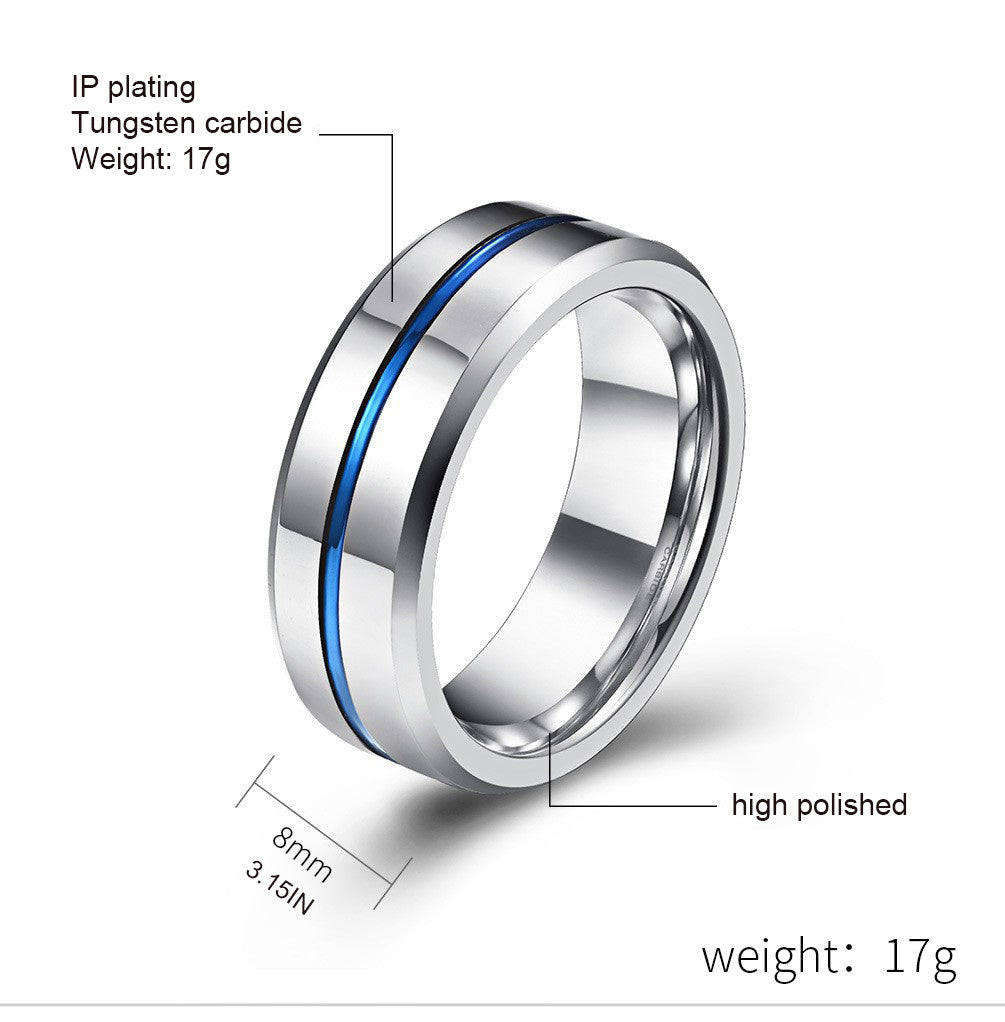 Minimalist Men’s Tungsten Steel Ring Durable Fashion Jewelry Gift