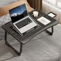 Foldable Laptop Desk with Cup Holder & Tablet Slot