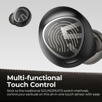 SOUNDPEATS Free2 Classic Wireless Earbuds with Wireless V5.1, Offering 30 Hours of Playtime And Immersive In-Ear Stereo Sound.