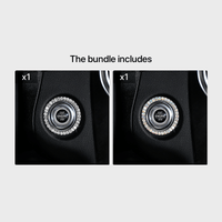 Zinc Alloy Ignition Button Cover with Sparkle Effect - "START STOP" Design, Plated, Easy Installation, Fits Most Vehicles, Ignition System Upgrade | Sparkling Button Cover | Glossy Finis