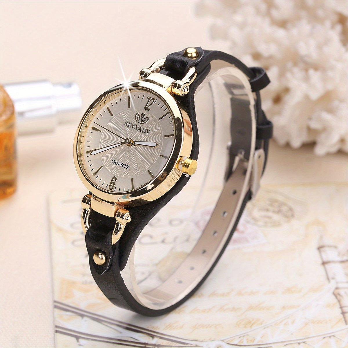 Elegant Quartz Ladies Watch – Boho Chic Leather Strap