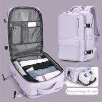 Large Capacity Travel Backpack with Shoe & Wet Pocket