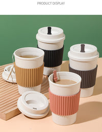 Travel Mug: Reusable Portable Coffee Cup/Wheat Straw Fiber Plastic Cup For Restaurants/cafes Eid Al-Adha Mubarak
