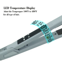 Professional Titanium Hair Straightener with Digital Display - Dual Voltage 110V-220V, 70W High-Power, Ergonomic Design & Adjustable Heat Settings for Men & Women, Hair Styling Tool, Sleek Styling Appliance, Adjustable Heat S