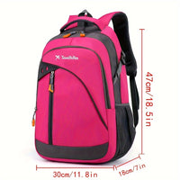 Bright Pink Sports Backpack Large Travel Bag for Women