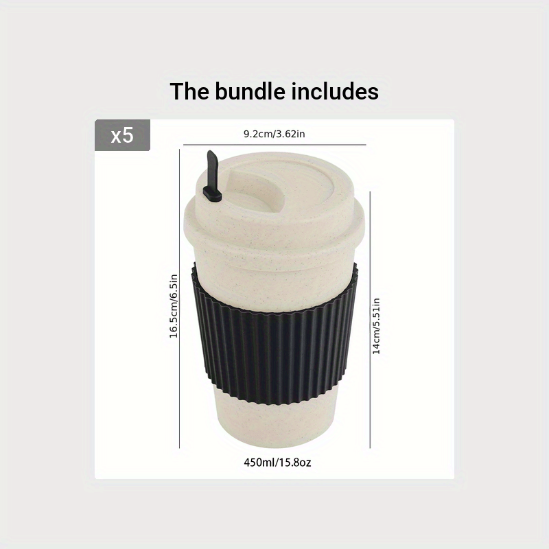Travel Mug: Reusable Portable Coffee Cup/Wheat Straw Fiber Plastic Cup For Restaurants/cafes Eid Al-Adha Mubarak