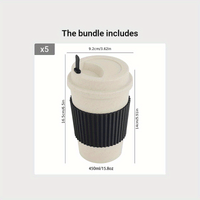 Travel Mug: Reusable Portable Coffee Cup/Wheat Straw Fiber Plastic Cup For Restaurants/cafes Eid Al-Adha Mubarak
