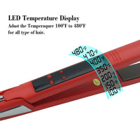 Professional Titanium Hair Straightener with Digital Display - Dual Voltage 110V-220V, 70W High-Power, Ergonomic Design & Adjustable Heat Settings for Men & Women, Hair Styling Tool, Sleek Styling Appliance, Adjustable Heat S