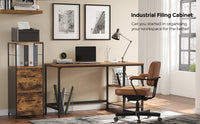 VASAGLE Filing Cabinet for Home Office, File Cabinet with 2 Drawers, Open Shelf, Steel Frame, for A4 and Letter Sized Files