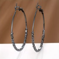 Cubic Beads Hoop Earrings – Elegant Gold-Plated Jewelry