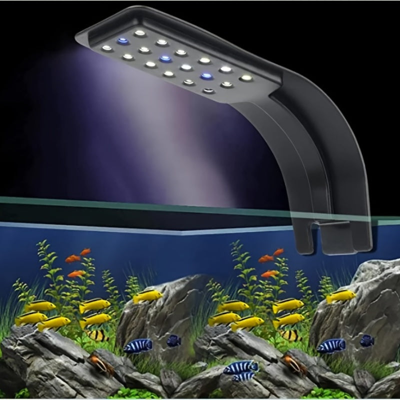 Radiant Aquarium LED Light - Clip-On White & Blue LEDs for Breathtaking Aquascape and Thriving Fish & Plant Life