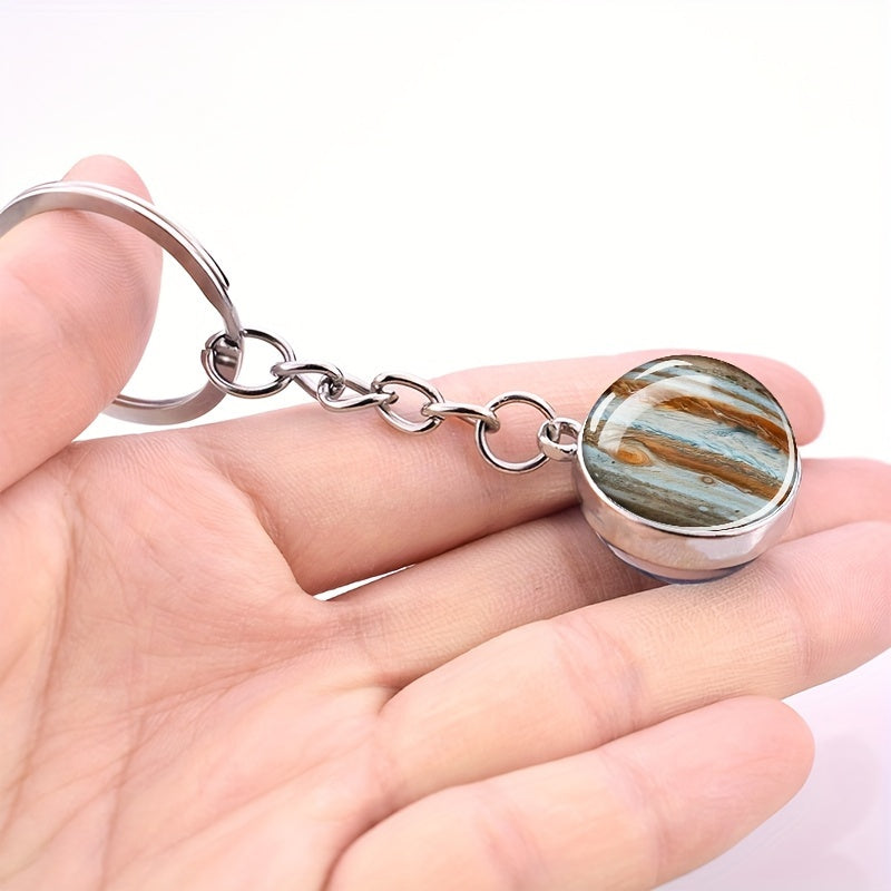 Solar System Planets Keychain - Metal Moon Phase Charm with 8 Planet Designs, Celestial-Themed Gift for Anniversaries, Keys, Wallets & Bags, Celestial Keychain | Metallic Finish | Metal Construction