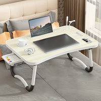 Foldable Laptop Desk with Cup Holder & Tablet Slot