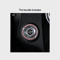 Zinc Alloy Ignition Button Cover with Sparkle Effect - "START STOP" Design, Plated, Easy Installation, Fits Most Vehicles, Ignition System Upgrade | Sparkling Button Cover | Glossy Finis