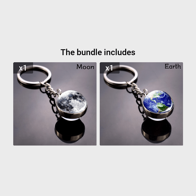 Solar System Planets Keychain - Metal Moon Phase Charm with 8 Planet Designs, Celestial-Themed Gift for Anniversaries, Keys, Wallets & Bags, Celestial Keychain | Metallic Finish | Metal Construction