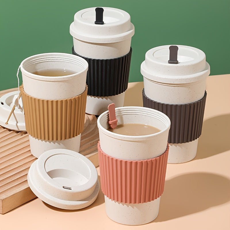 Travel Mug: Reusable Portable Coffee Cup/Wheat Straw Fiber Plastic Cup For Restaurants/cafes Eid Al-Adha Mubarak