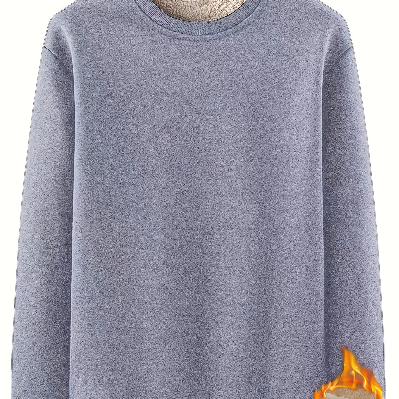 Men’s Solid Color Crew Neck Sweatshirt – Autumn & Winter
