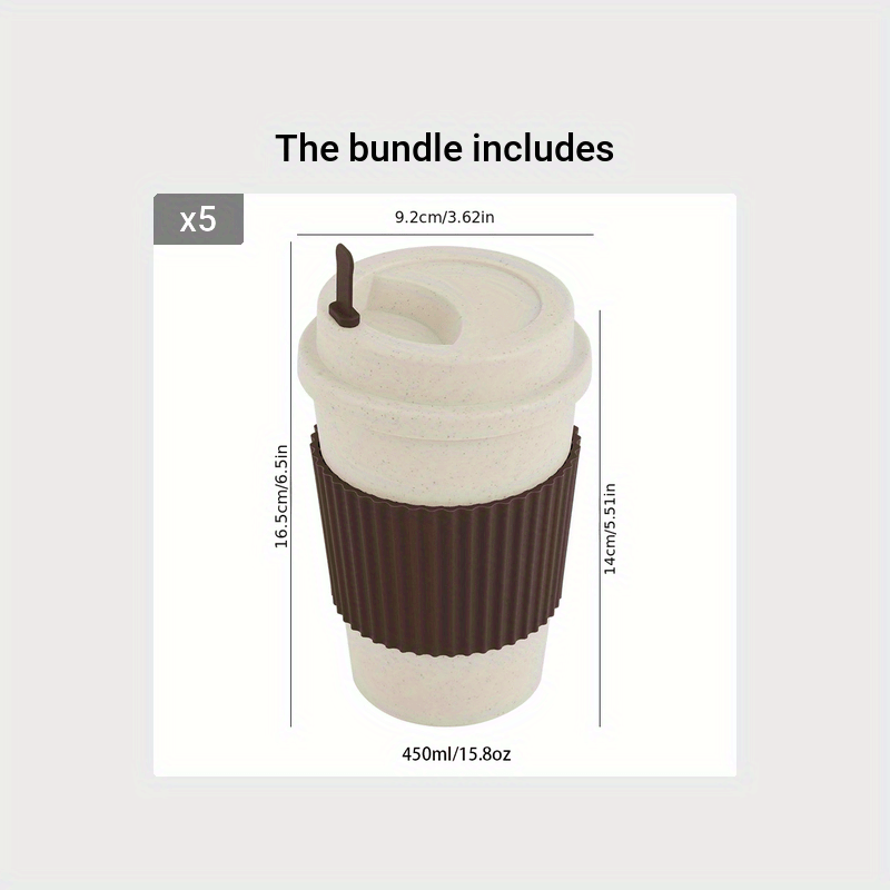 Travel Mug: Reusable Portable Coffee Cup/Wheat Straw Fiber Plastic Cup For Restaurants/cafes Eid Al-Adha Mubarak