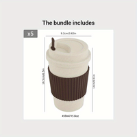 Travel Mug: Reusable Portable Coffee Cup/Wheat Straw Fiber Plastic Cup For Restaurants/cafes Eid Al-Adha Mubarak