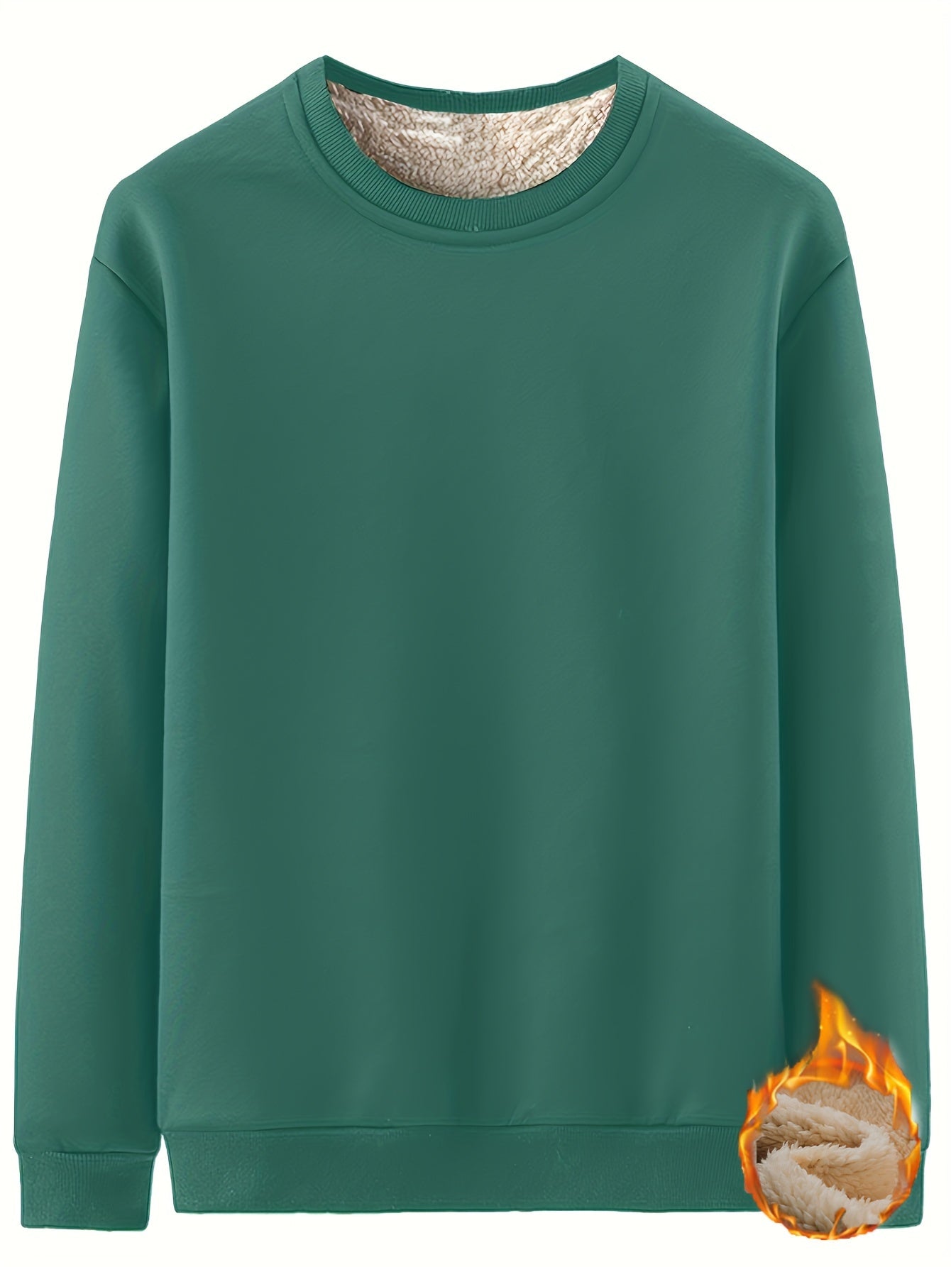 Men’s Solid Color Crew Neck Sweatshirt – Autumn & Winter