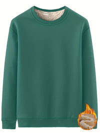 Men’s Solid Color Crew Neck Sweatshirt – Autumn & Winter
